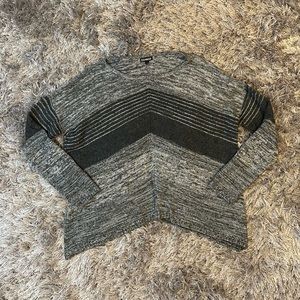 Grey Chevron Knit Sweater - Express